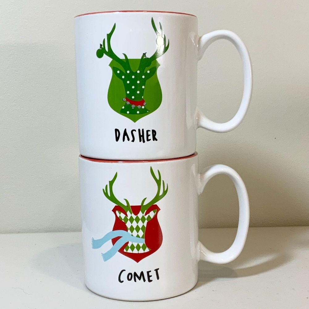 NWT - Dasher & Comet 14 oz. Clay Art Mugs